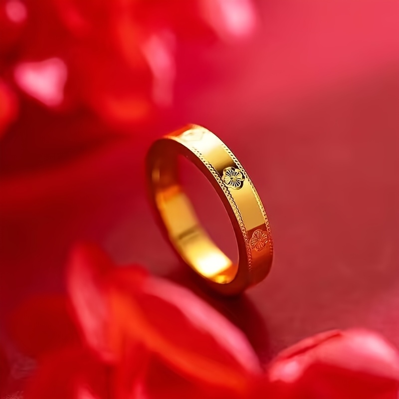Stainless Steel Four Leaf Clover Promise Ring - Ideal for Weddings & Engagements